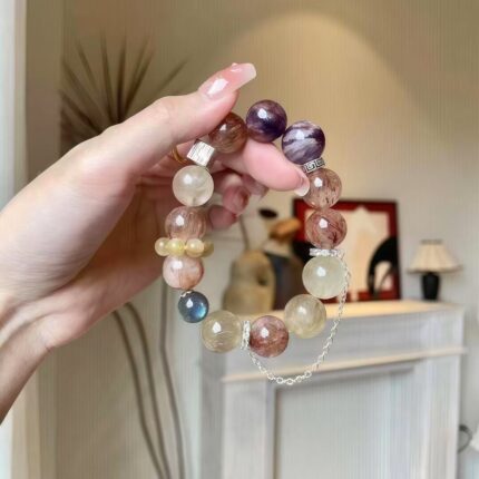 11mm Crystal Bracelets, Handmade,Natural Gemstone Crystal Energy Bracelet for Meditation, Yoga, Spiritual Healing & Positive #JCB0006
