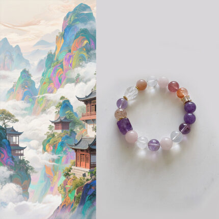 10mm Crystal Bracelets, Handmade,Natural Gemstone Crystal Energy Bracelet for Meditation, Yoga, Spiritual Healing & Positive #JCB0009